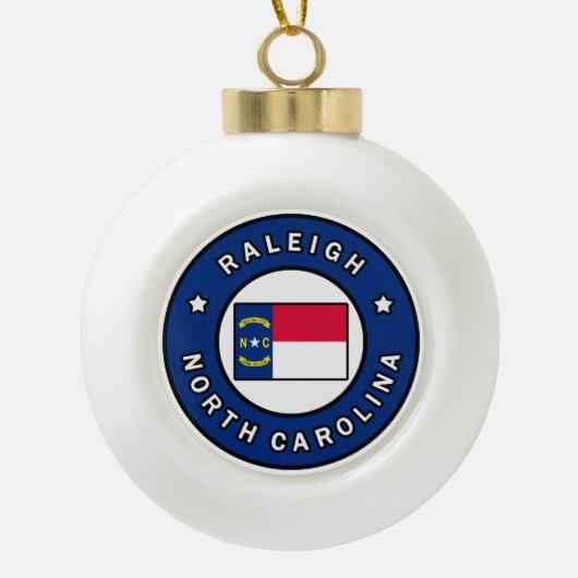 Raleigh North Carolina Keramik Kugel-Ornament (Vorderseite)