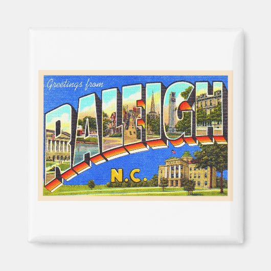 Raleigh North Carolina NC Großer Brief Postkarte Magnet (Vorne)