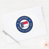 Raleigh North Carolina Ovaler Aufkleber (Umschlag)