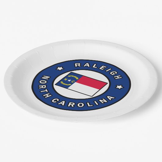 Raleigh North Carolina Pappteller (Schrägansicht)