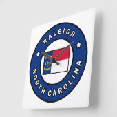 Raleigh North Carolina Quadratische Wanduhr (Winkel)