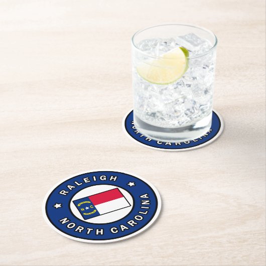 Raleigh North Carolina Runder Pappuntersetzer (Vor Ort)