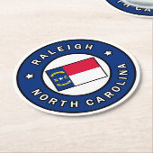 Raleigh North Carolina Runder Pappuntersetzer (Angewinkelt)