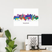 Raleigh North Carolina Skyline Poster (Heimbüro)