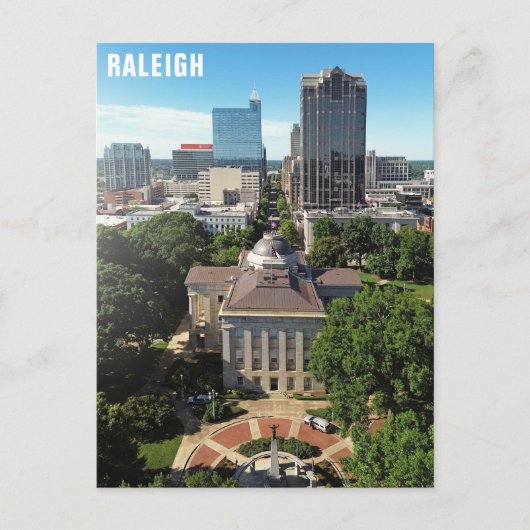 Raleigh North Carolina Staat Hauptstadt Skyline Postkarte (Vorderseite)
