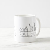 Raleigh, North Carolina-stilisierte Skyline Kaffeetasse (VorderseiteRechts)