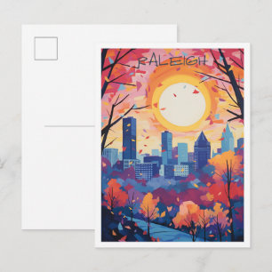 Raleigh North Carolina USA Vintage Reisekunst Postkarte