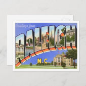 Raleigh, North Carolina Vintag Big Letters Postkarte (Vorne/Hinten)