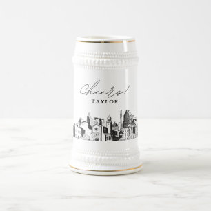 Raleigh Personalisiert Skyline Beer Stein Bierglas