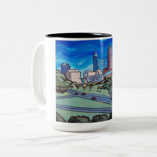 Raleigh-Skyline Zweifarbige Tasse (Vorderseite Links)