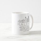 Raleigh Stylized Skyline | Benutzerdefinierter Slo Kaffeetasse (VorderseiteRechts)