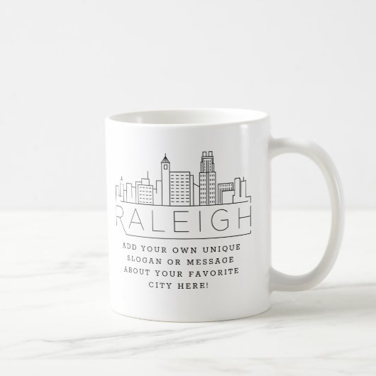 Raleigh Stylized Skyline | Benutzerdefinierter Slo Kaffeetasse (Rechts)