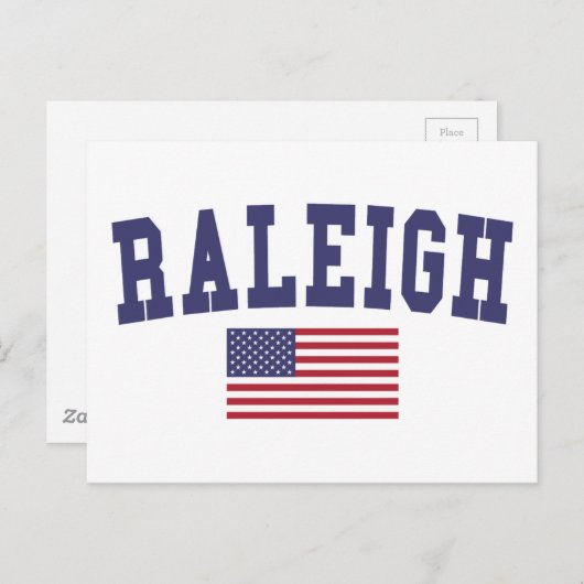 Raleigh US-Flagge Postkarte (Vorne/Hinten)