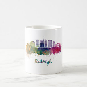 Raleigh V2 skyline im Watercolor Kaffeetasse