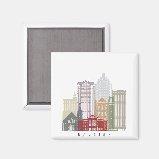 Raleigh V2 Skyline-Poster Magnet (Vorderseite/Rückseite)