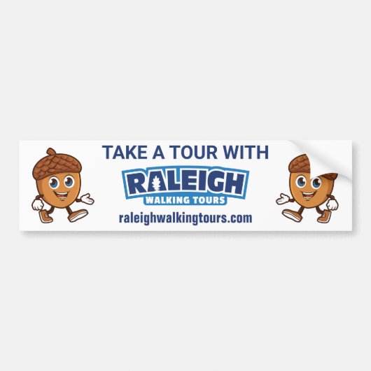 Raleigh Walking Tours Niedlich Acorn Autoaufkleber (Vorne)