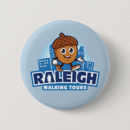 Raleigh Walking Tours Niedlich Acorn Button (Vorderseite)