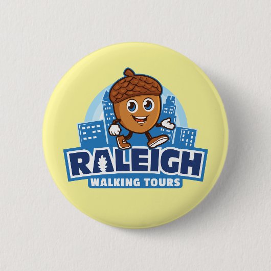 Raleigh Walking Tours Niedlich Acorn Button (Vorderseite)