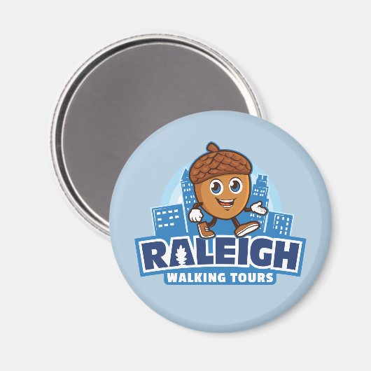 Raleigh Walking Tours Niedlich Acorn Magnet (Vorderseite/Rückseite)