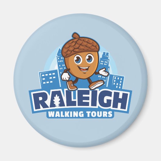 Raleigh Walking Tours Niedlich Acorn Magnet (Vorne)