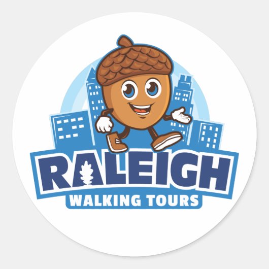 Raleigh Walking Tours Niedlich Acorn Runder Aufkleber (Vorderseite)