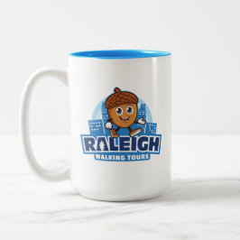 Raleigh Walking Tours Niedliches Acorn Logo Zweifarbige Tasse