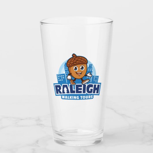 Raleigh Wanderungen Niedlich Acorn Pint Glas (Vorderseite)