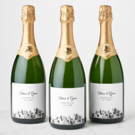 Raleigh Wedding Champagne Label Schaumweinetikett