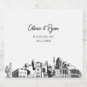 Raleigh Wedding Champagne Label Schaumweinetikett (Einzelnes Label)