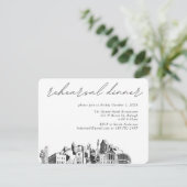 Raleigh Wedding Elegante Probe Dinner Begleitkarte (Stehend Vorderseite)