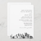 Raleigh Wedding Elegante Skyline Einladung (Vorne/Hinten)
