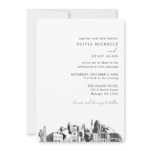 Raleigh Wedding Elegante Skyline Einladung