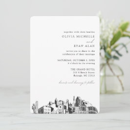 Raleigh Wedding Elegante Skyline Einladung