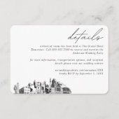 Raleigh Wedding Hotel Zimmerblock Details Begleitkarte (Vorderseite)