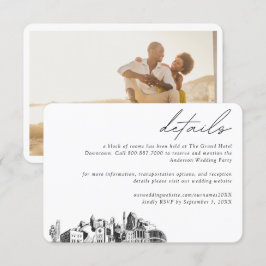 Raleigh Wedding Hotel Zimmerblock Details Begleitkarte
