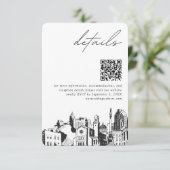 Raleigh Wedding Modern Details QR Code Begleitkarte (Stehend Vorderseite)