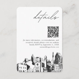 Raleigh Wedding Modern Details QR Code Begleitkarte