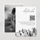 Raleigh Wedding Modern Details QR Code Begleitkarte (Vorne/Hinten)