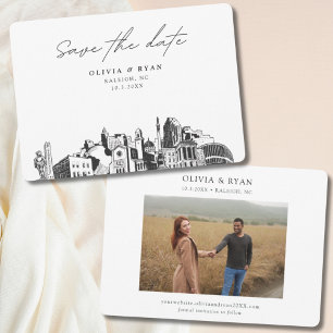 Raleigh Wedding Modern Save the Date Einladung