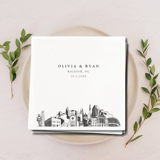 Raleigh Wedding Paper Cocktail Napkin Serviette