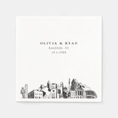 Raleigh Wedding Paper Cocktail Napkin Serviette (Vorderseite)