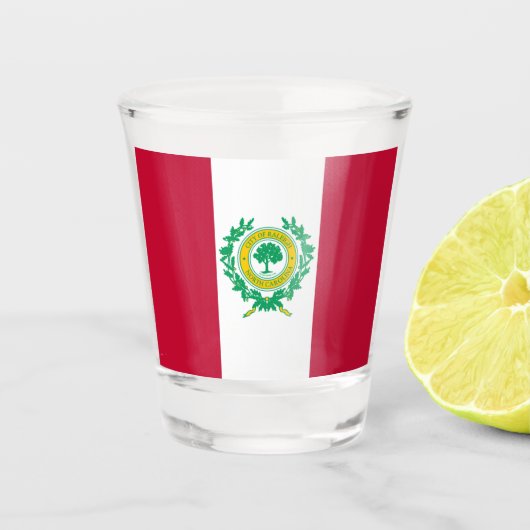 Raleigher Stadtflagge Schnapsglas (Vorderseite)