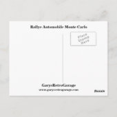 Rallye Automobil Monte Carlo Postkarte (Rückseite)