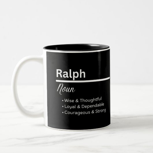 Ralph Boy Name Definition Personalized Mug Zweifarbige Tasse (Links)