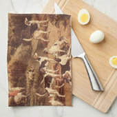 Ralph Lambton und seine Hounds von James Ward Geschirrtuch (Viertel Falte)