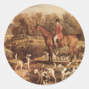 Ralph Lambton und seine Hounds von James Ward Runder Aufkleber