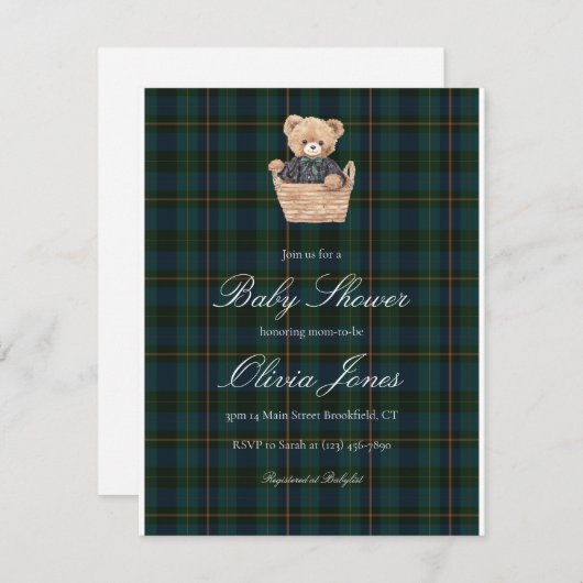 Ralph Lauren Baby Shower Invitation Card Ankündigung (Vorne/Hinten)