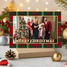 Ralph Lauren Tartan Karo Familien-Weihnachtsfoto