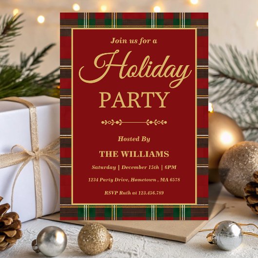 Ralph Lauren Tartan Plaid Holiday Party Einladung