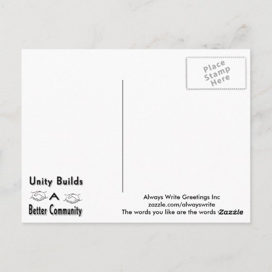 Ralph Staples religiöse Postkarte (Rückseite)